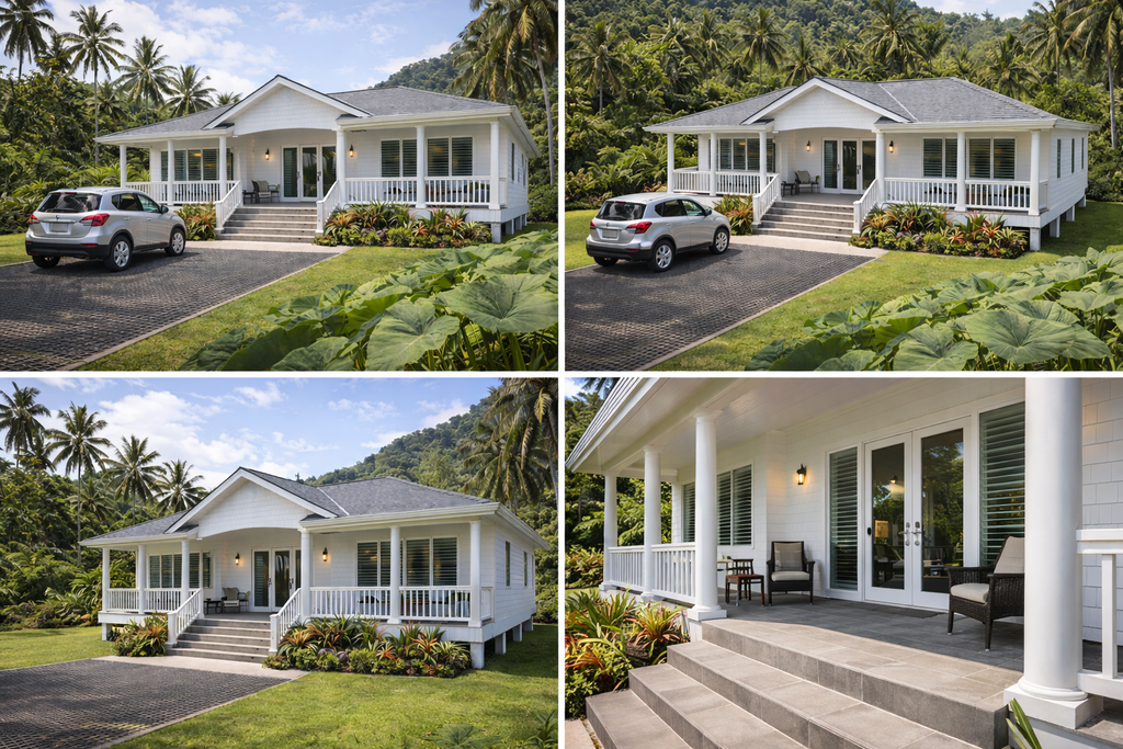 Aute 2 Bedroom Colonial Island House Plan | Tropical Home Design (Metric PDF Download) (Copy)