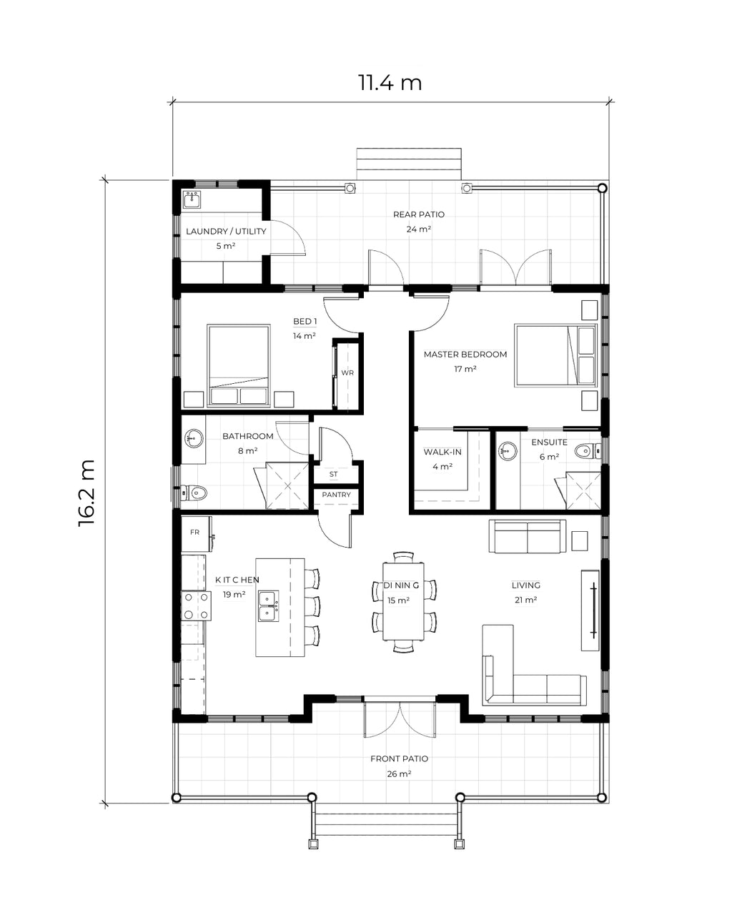Aute 2 Bedroom Colonial Island House Plan | Tropical Home Design (Metric PDF Download) (Copy)
